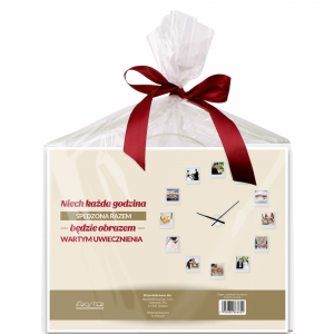 Zegar z ramkami na zdjęcia na ślub