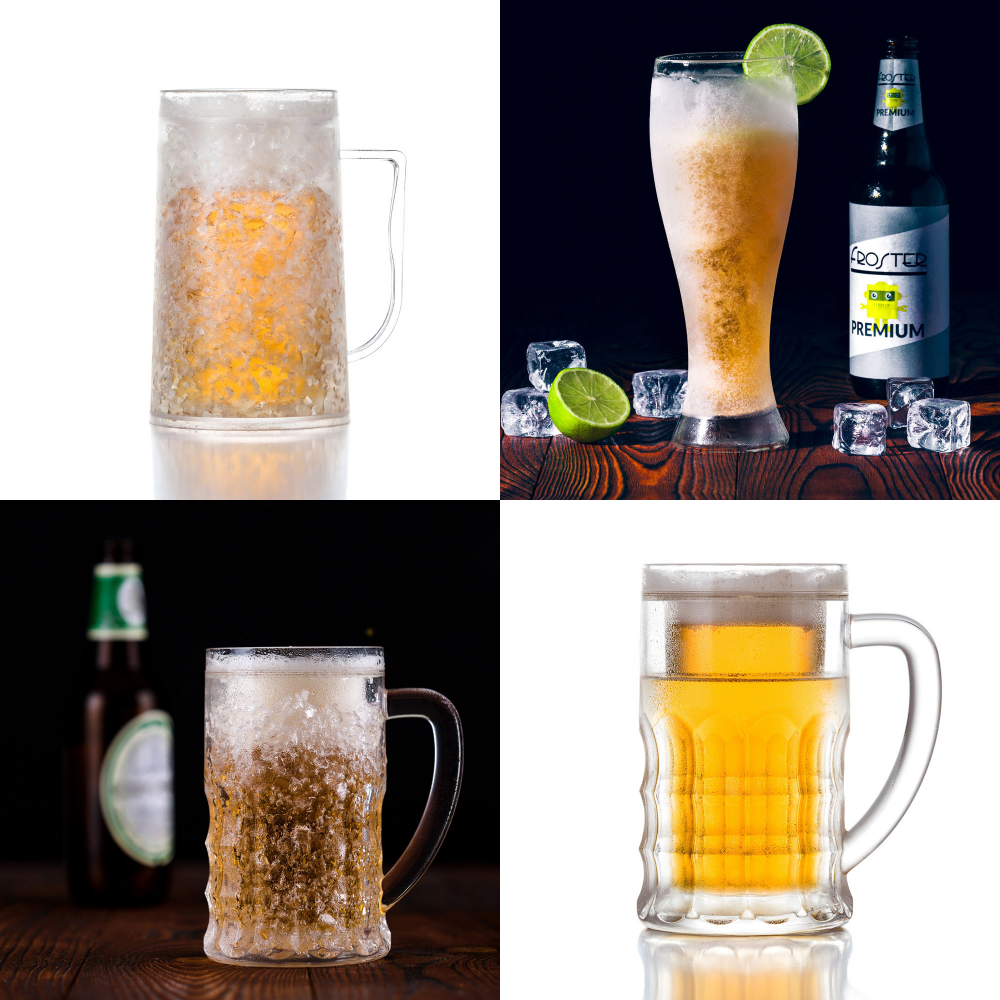 Lodowe kufle i szkło do piwa