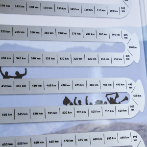 Zdrapka Biegacza - zbliżenie na sekcję Mój całkowity dystans, przed zdrapaniem