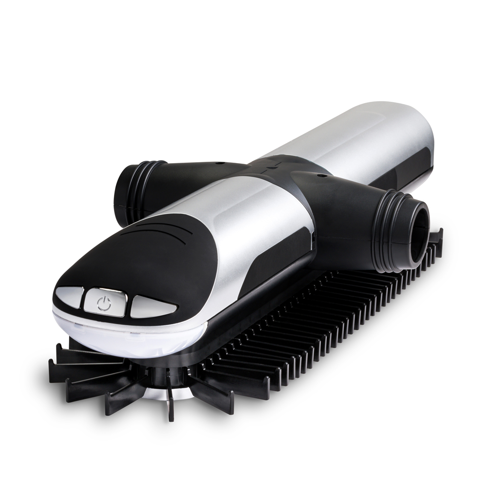 Elektryczny wieszak na krawaty pokazany na białym tle.