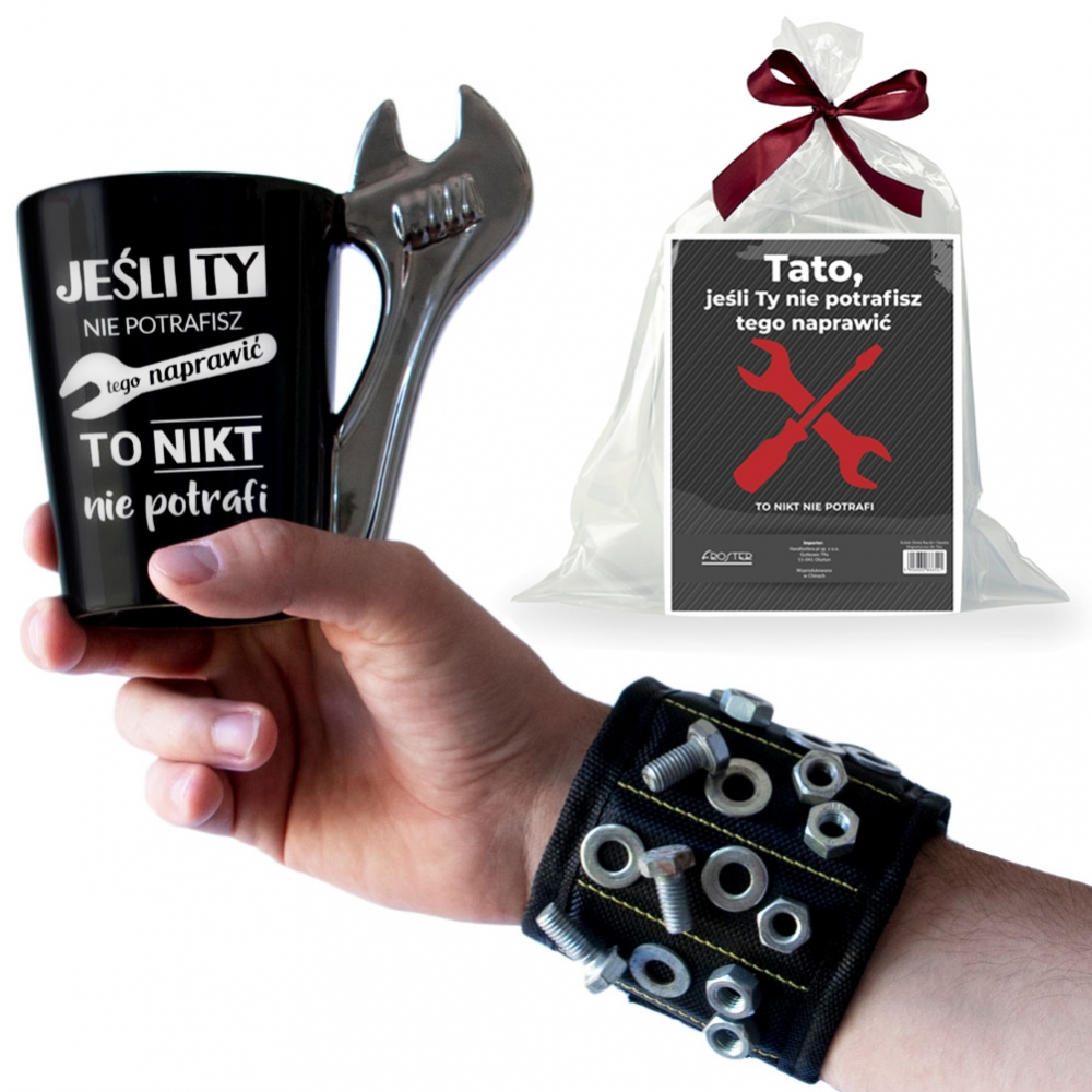 Kubek Złotej Rączki i Opaska Magnetyczna dla Taty