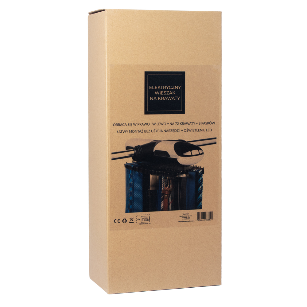 Kartonowe pudełko - opakowanie wieszaka do krawatów.