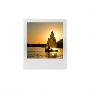 Zegar z ramkami na zdjęcia - pojedyncza biała ramka