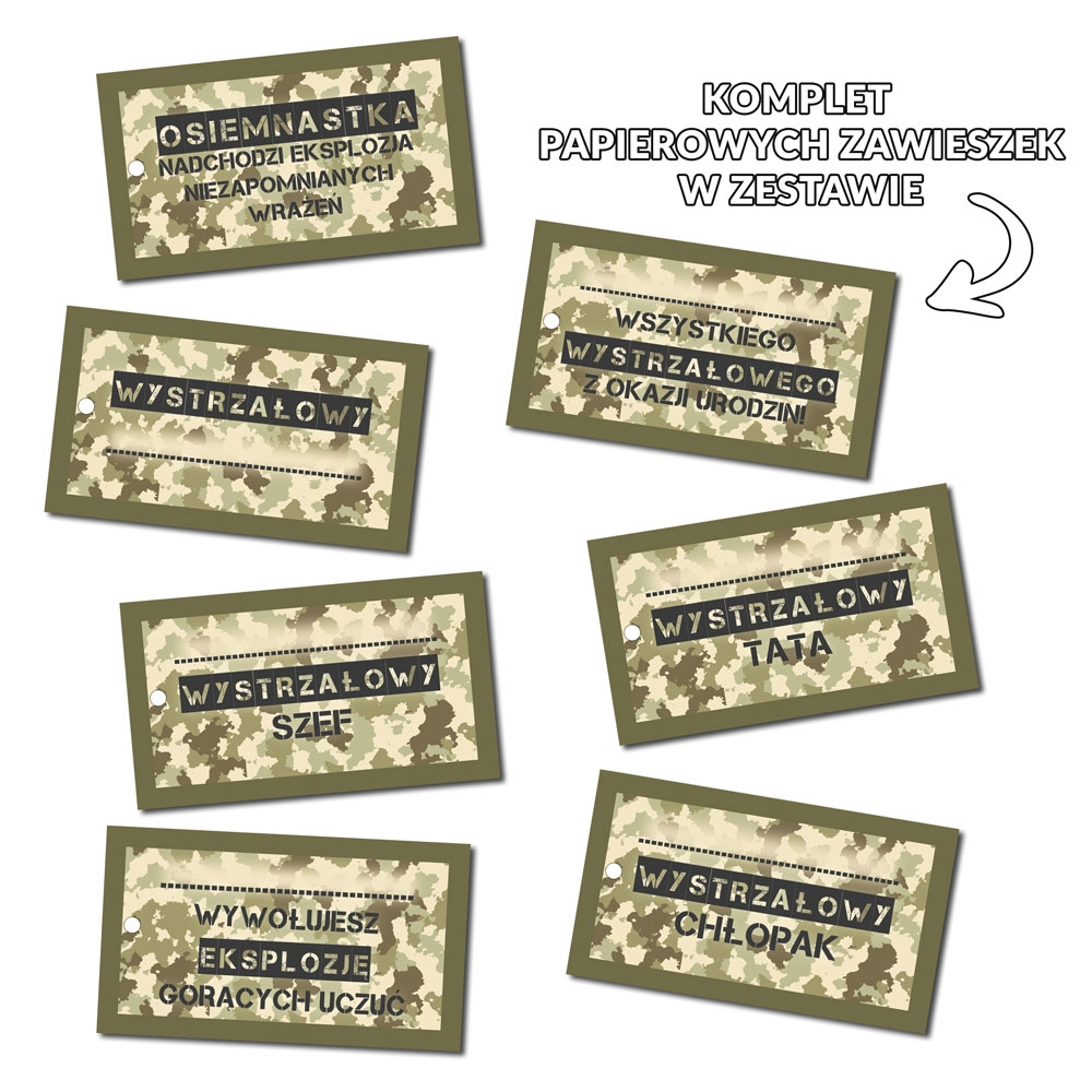 Gigantyczny Kubek posiada komplet zawieszek na różne okazje: dla taty, dziadka czy chłopaka